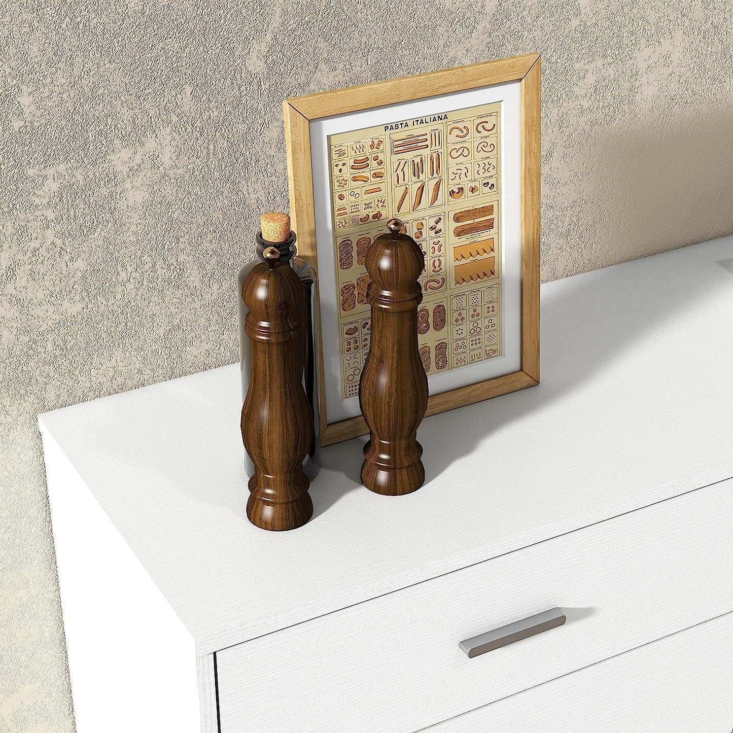 White Wooden 6-Drawer Bedroom Dresser-1