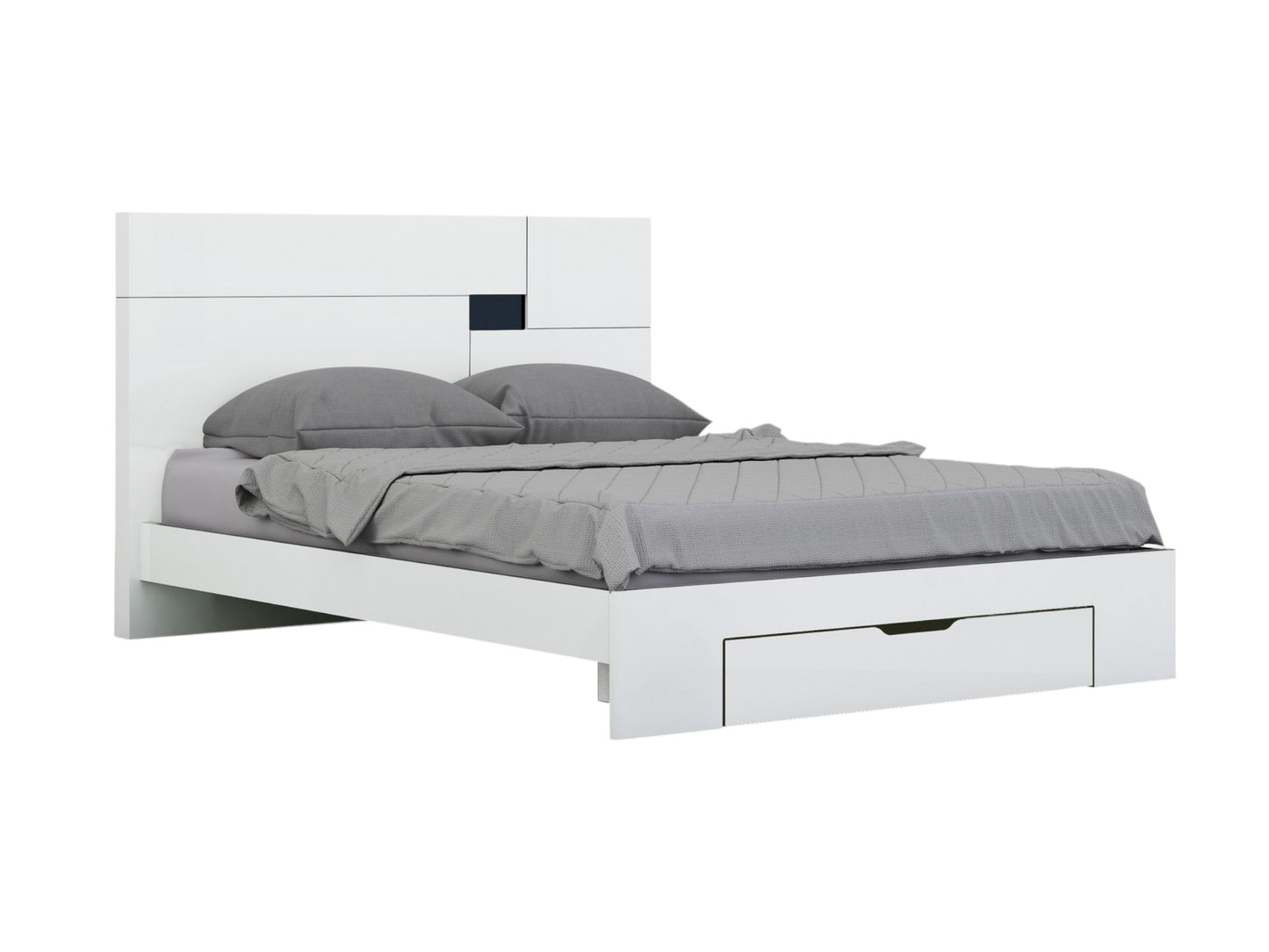 Four Piece White Solid Wood Bedroom Set With Mirror-0
