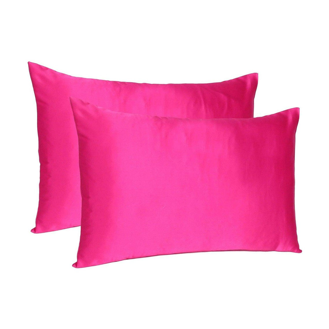 Fuchsia Dreamy Set Of 2 Silky Satin Standard Pillowcases-3