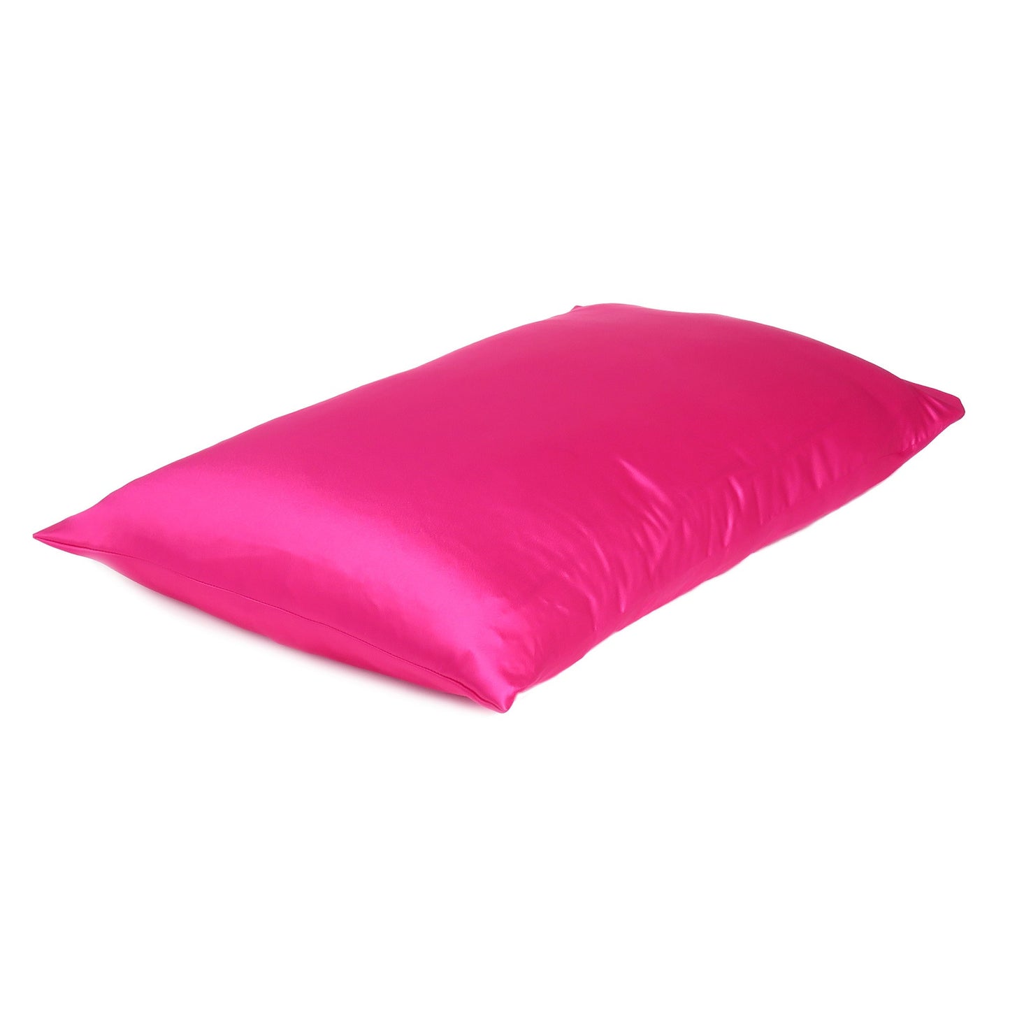 Fuchsia Dreamy Set Of 2 Silky Satin Standard Pillowcases-2
