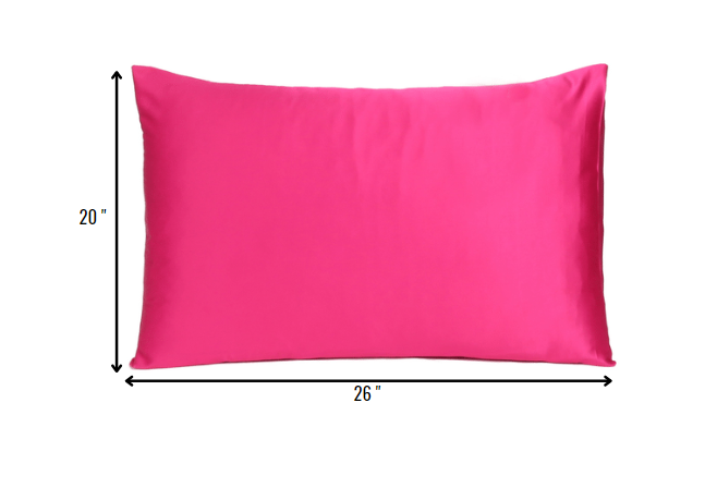 Fuchsia Dreamy Set Of 2 Silky Satin Standard Pillowcases-7