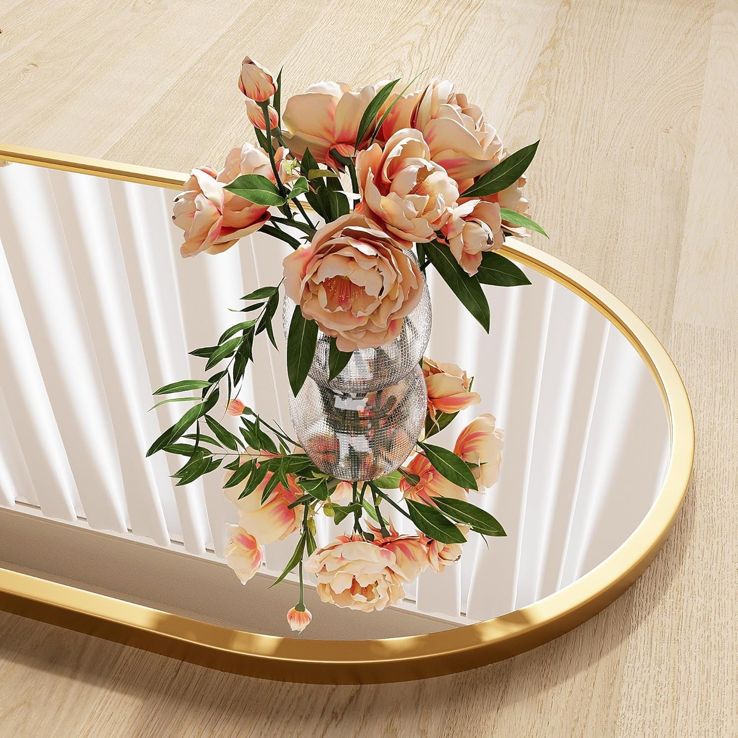 Nanoglass Arch Mirror Full Length,Gold Mirror Full Length 71"X26",Standing Mirror Full Length,Full Body Mirror for Bedroom,Large Mirror(Gold)-2