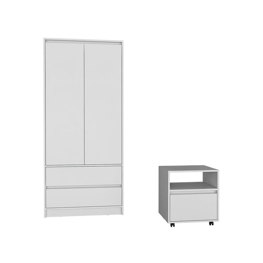 Two Piece White Bedroom Set-3