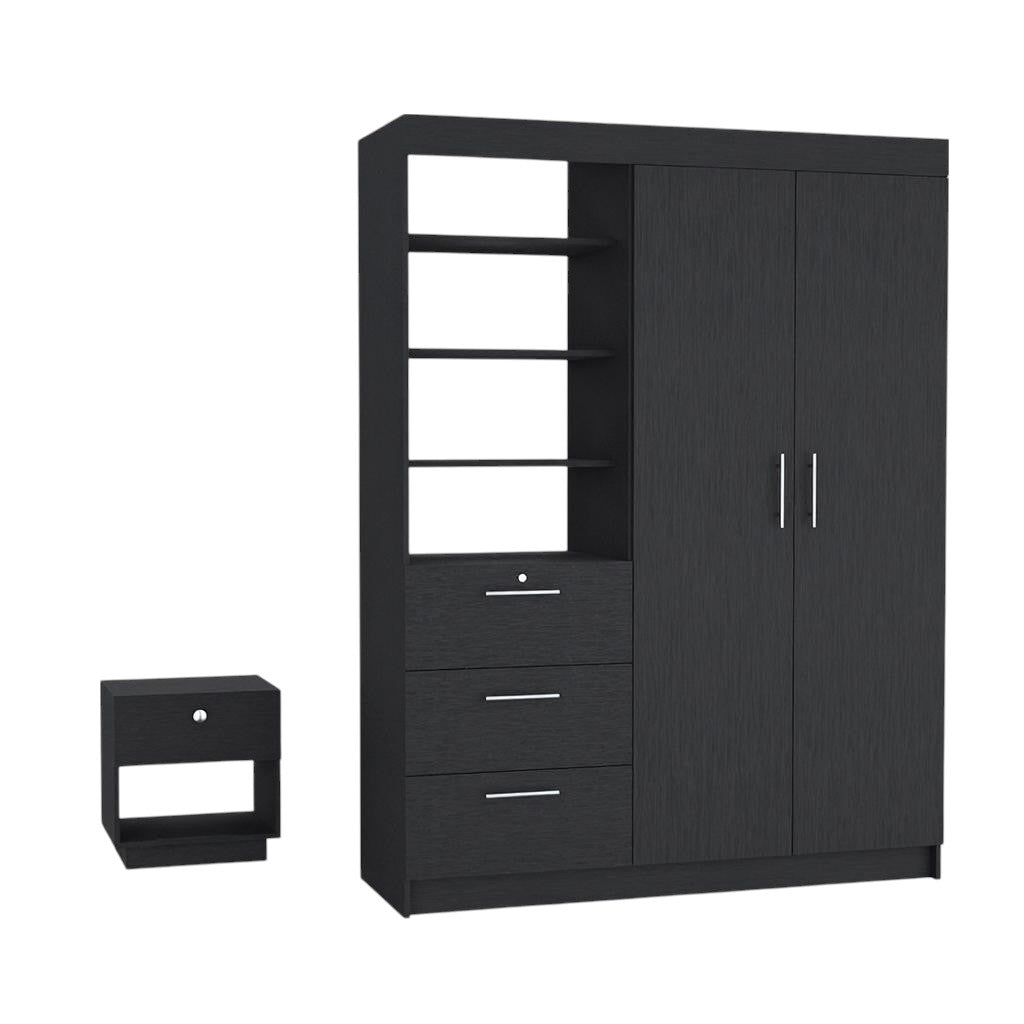 Two Piece Black Bedroom Set-3