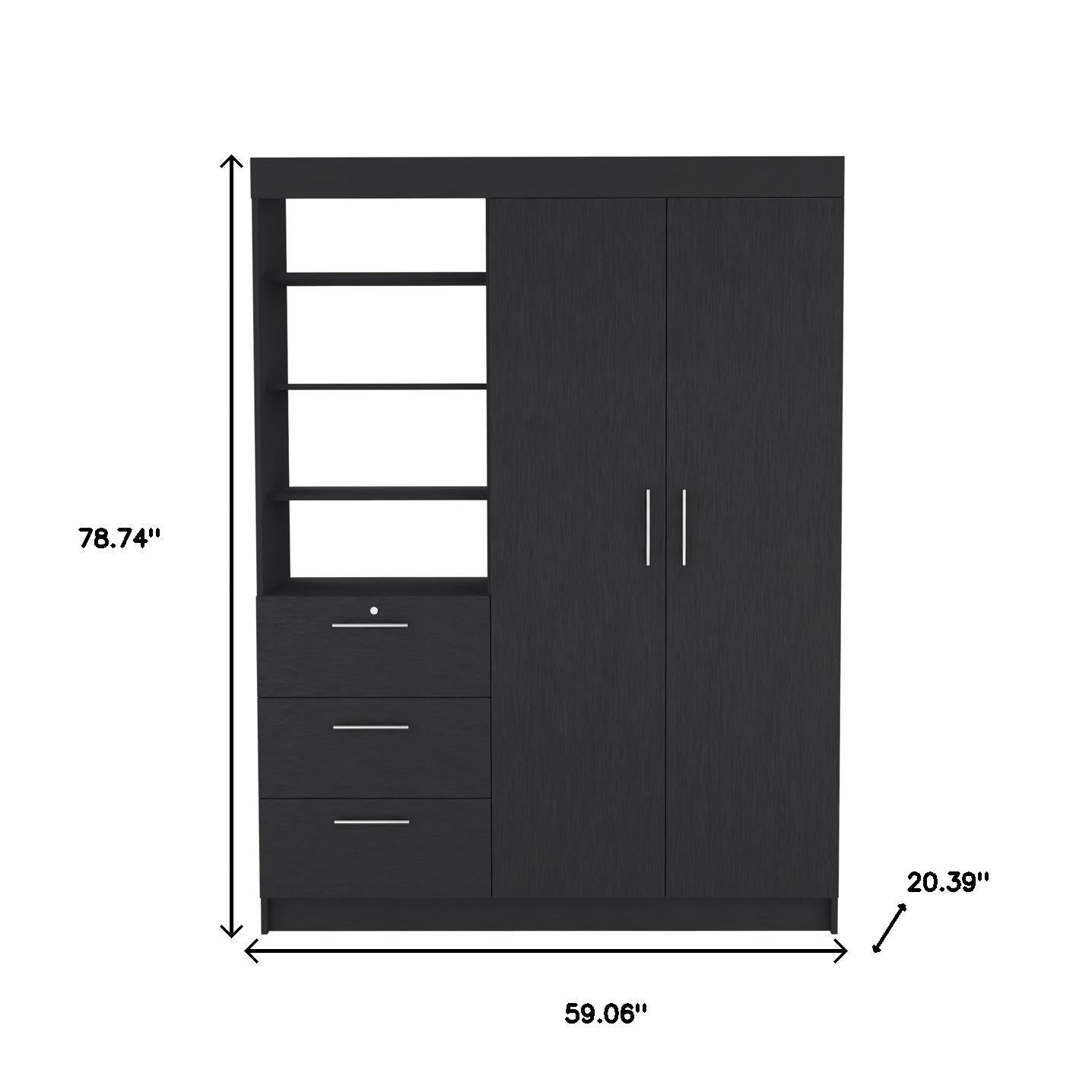 Two Piece Black Bedroom Set-6