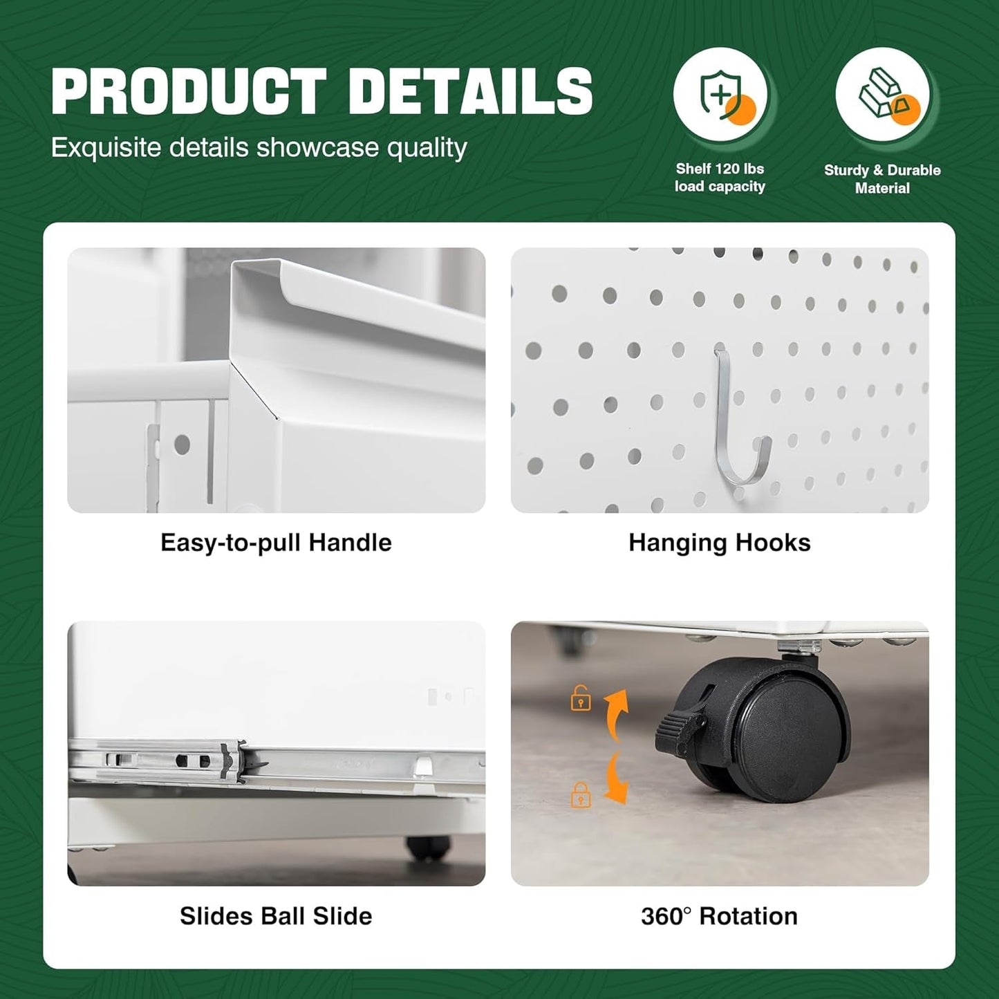 White Mobile 3 Drawer Locking File Cabinet