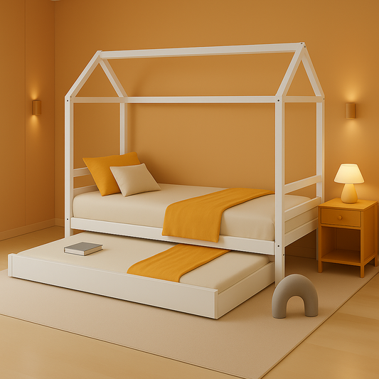 Kids House Roof Platform Bed Twin Size For Playroom