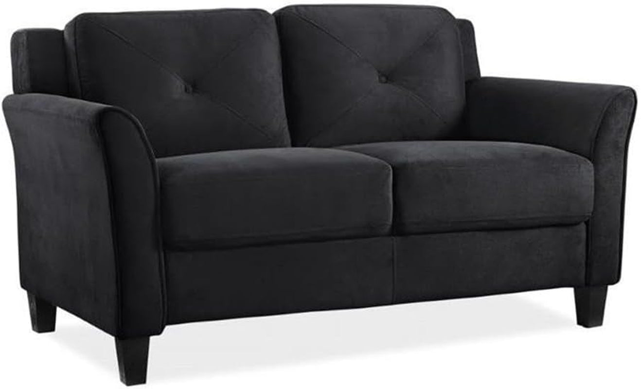 2 Piece Living Room Sofa and Loveseat Set in Black-3