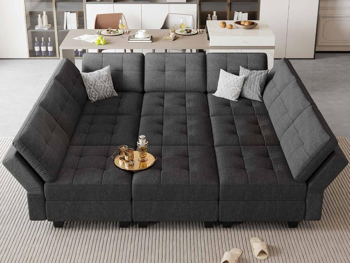 Comfortable Modular Sleeper Sofa Couch with Storage Solution