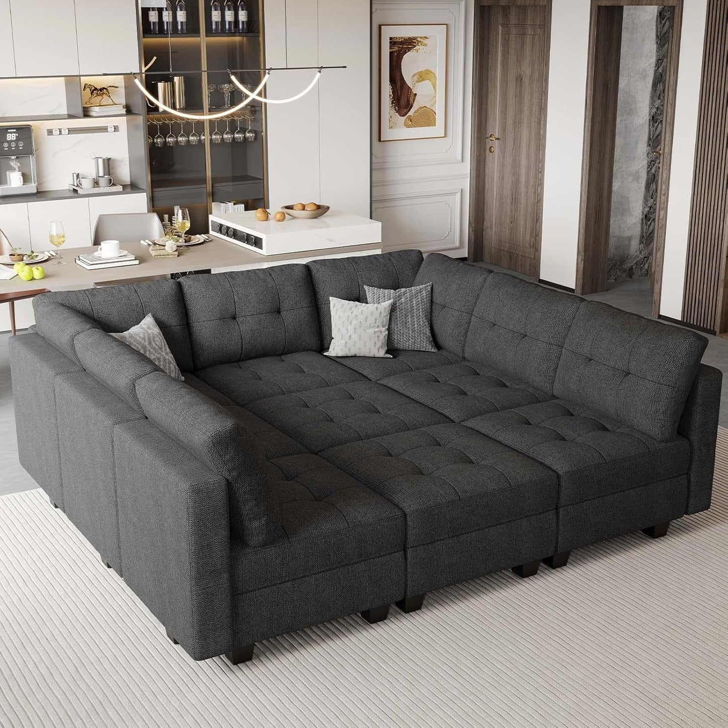 Comfortable Modular Sleeper Sofa Couch with Storage Solution
