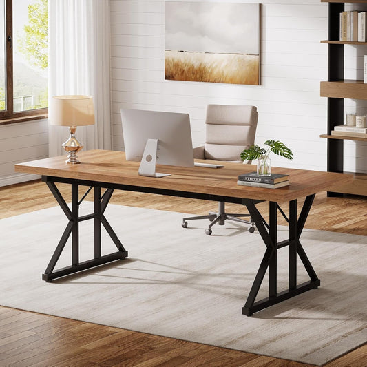 Large Industrial Executive Desk for Home Office Use-0
