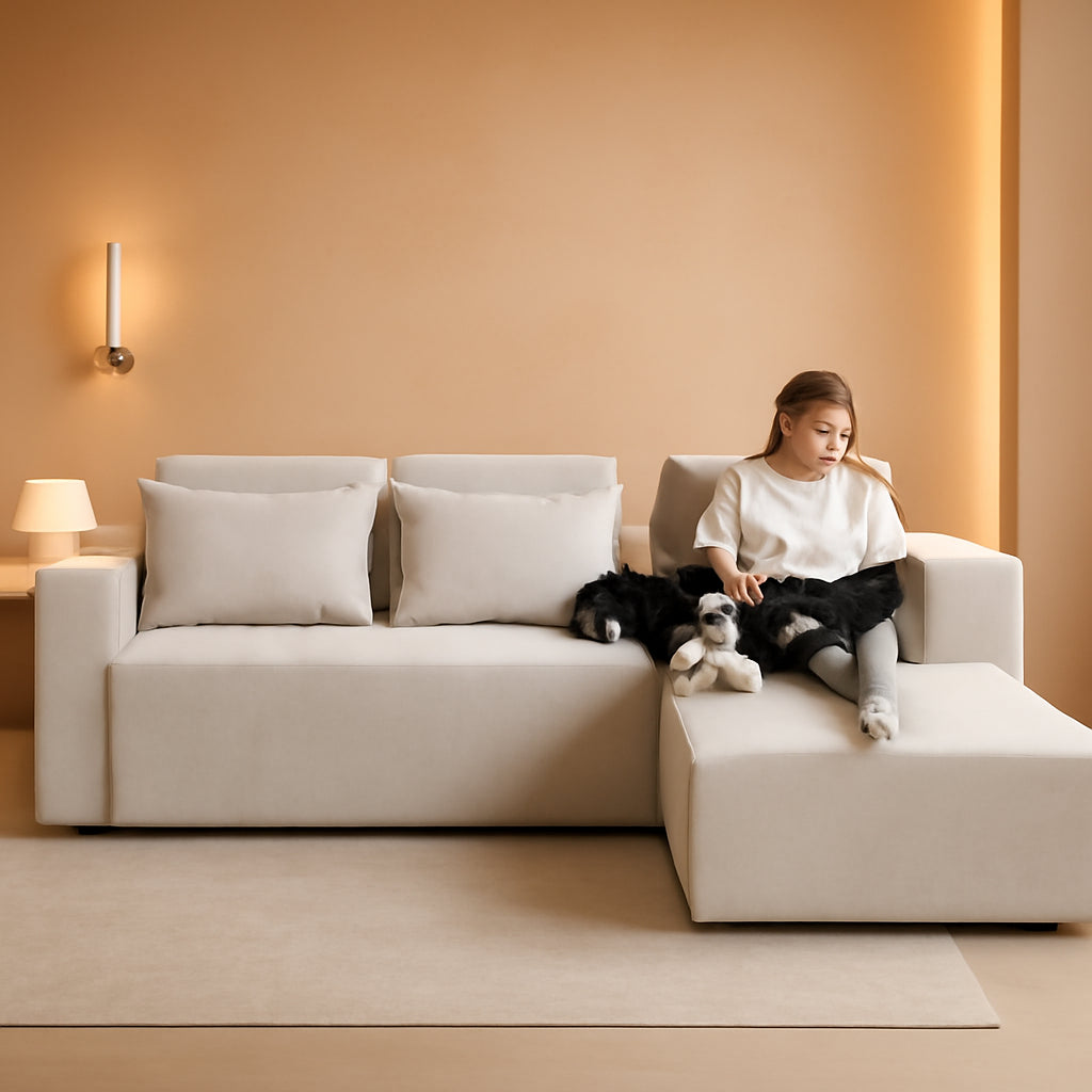 Modern L Shape Sectional Couch With Deep Seating