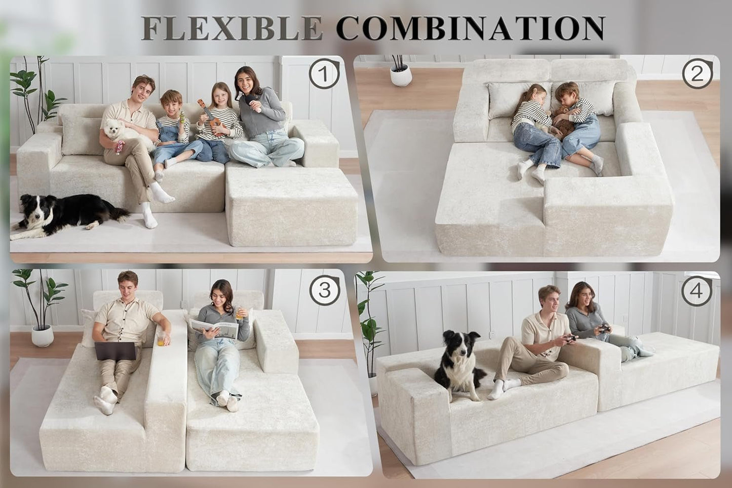 Modern L Shape Sectional Couch With Deep Seating