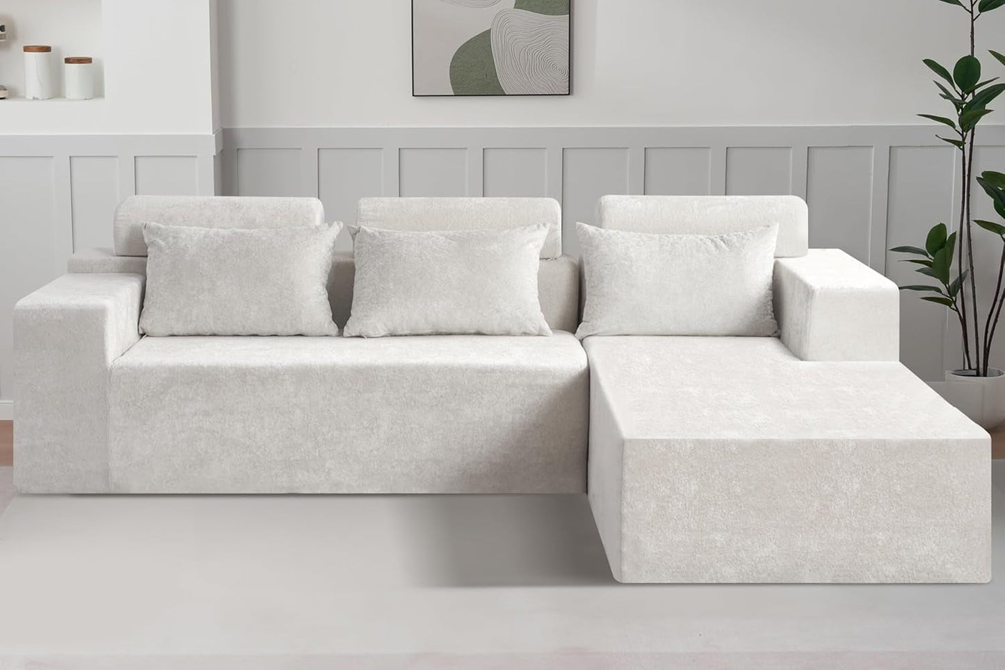 Modern L Shape Sectional Couch With Deep Seating